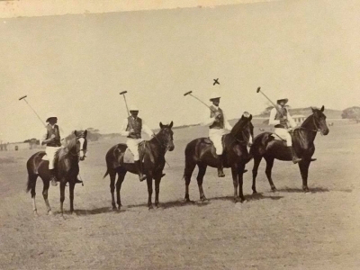 Melville Rankine playing polo in Strathalbyn
